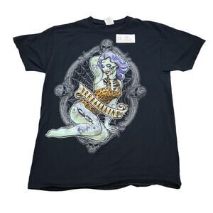 Happy Halloween Shirt Mens M Black Festive Graphic Design Comfort Tee